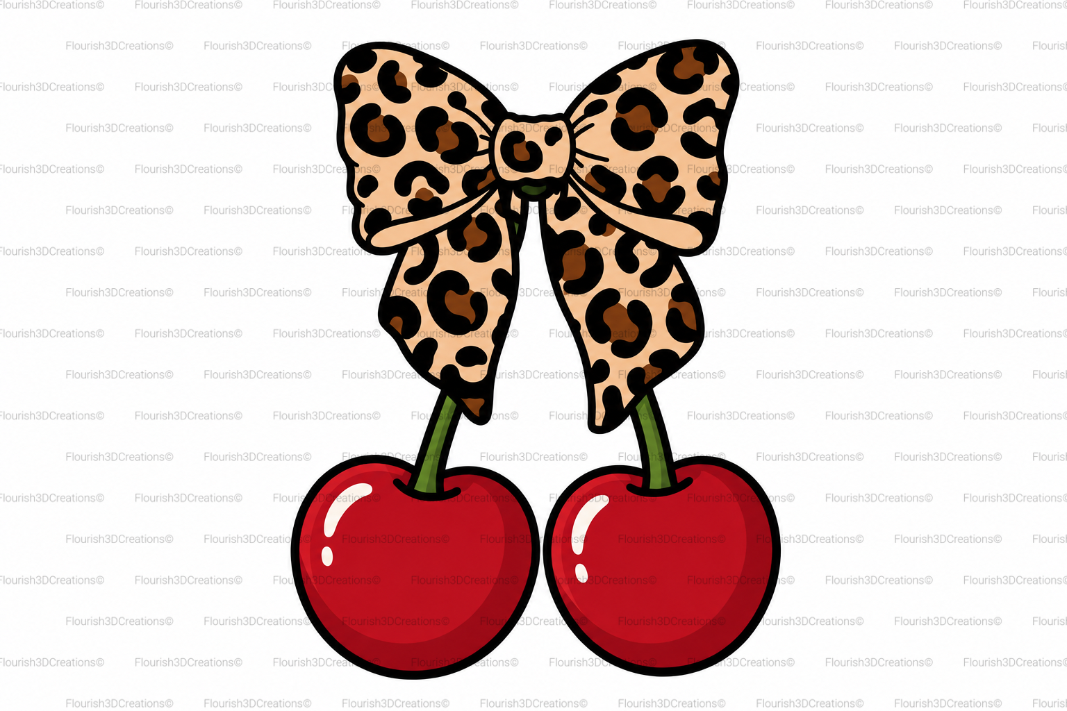 Leopard Cherry Straw Topper