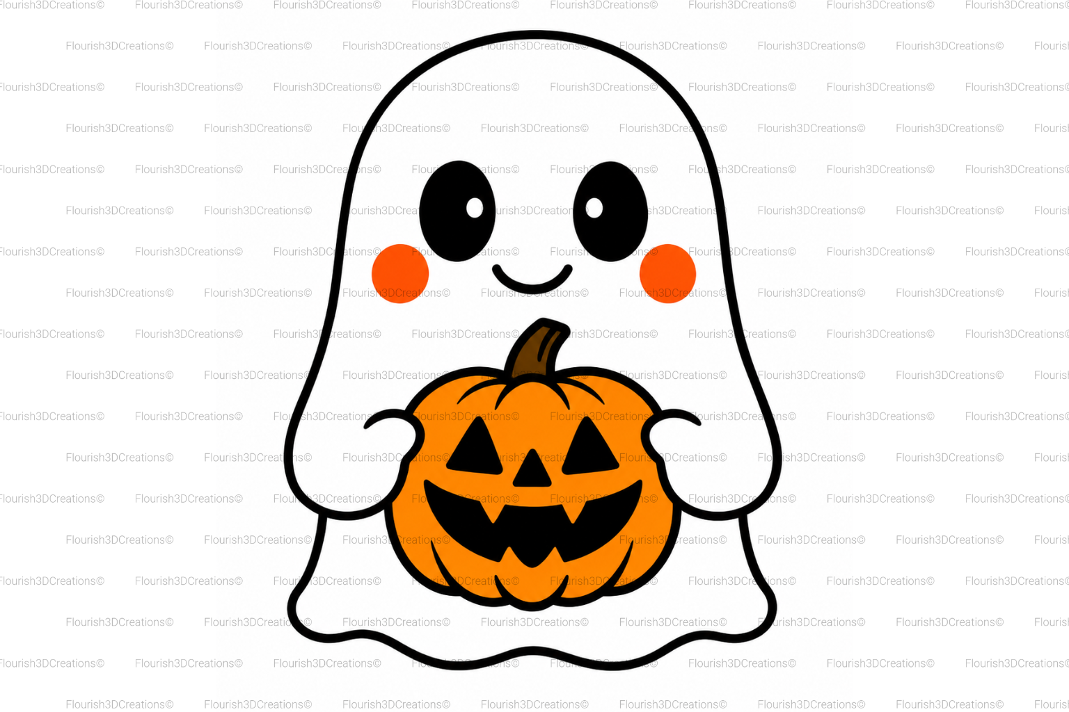 Ghost Pumpkin Straw Topper
