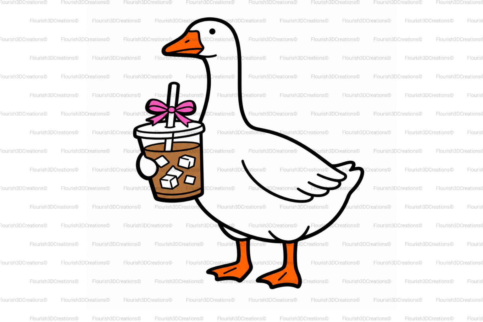 Goose with Coffee Straw Topper