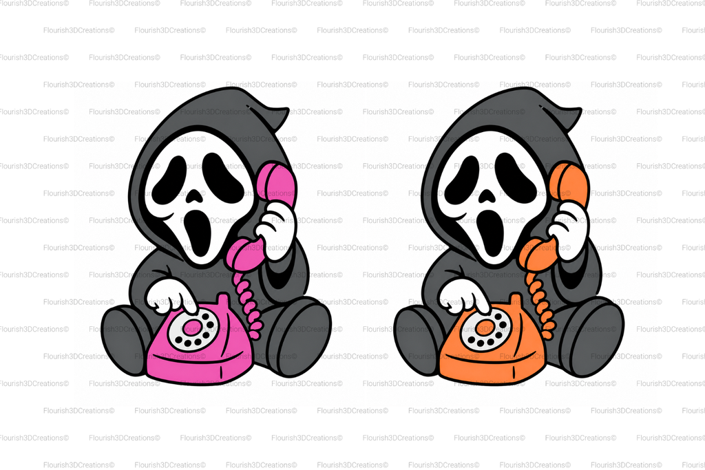 Ghost on Phone Straw Topper
