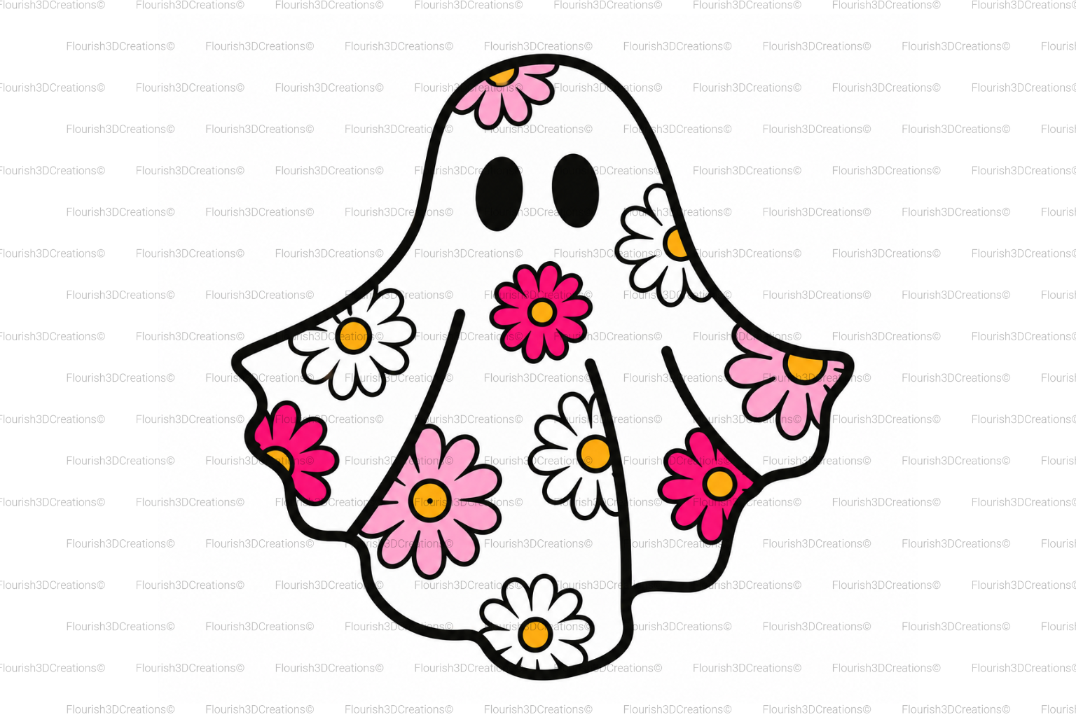 Flower Ghost Straw Topper