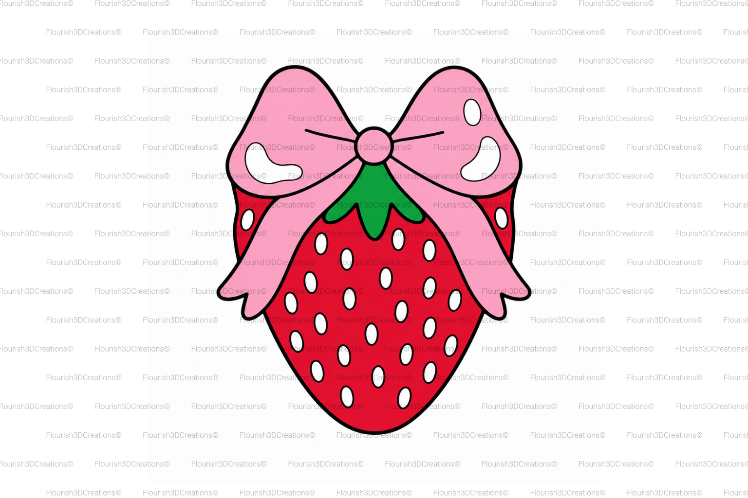 Coquette Strawberry Straw Topper