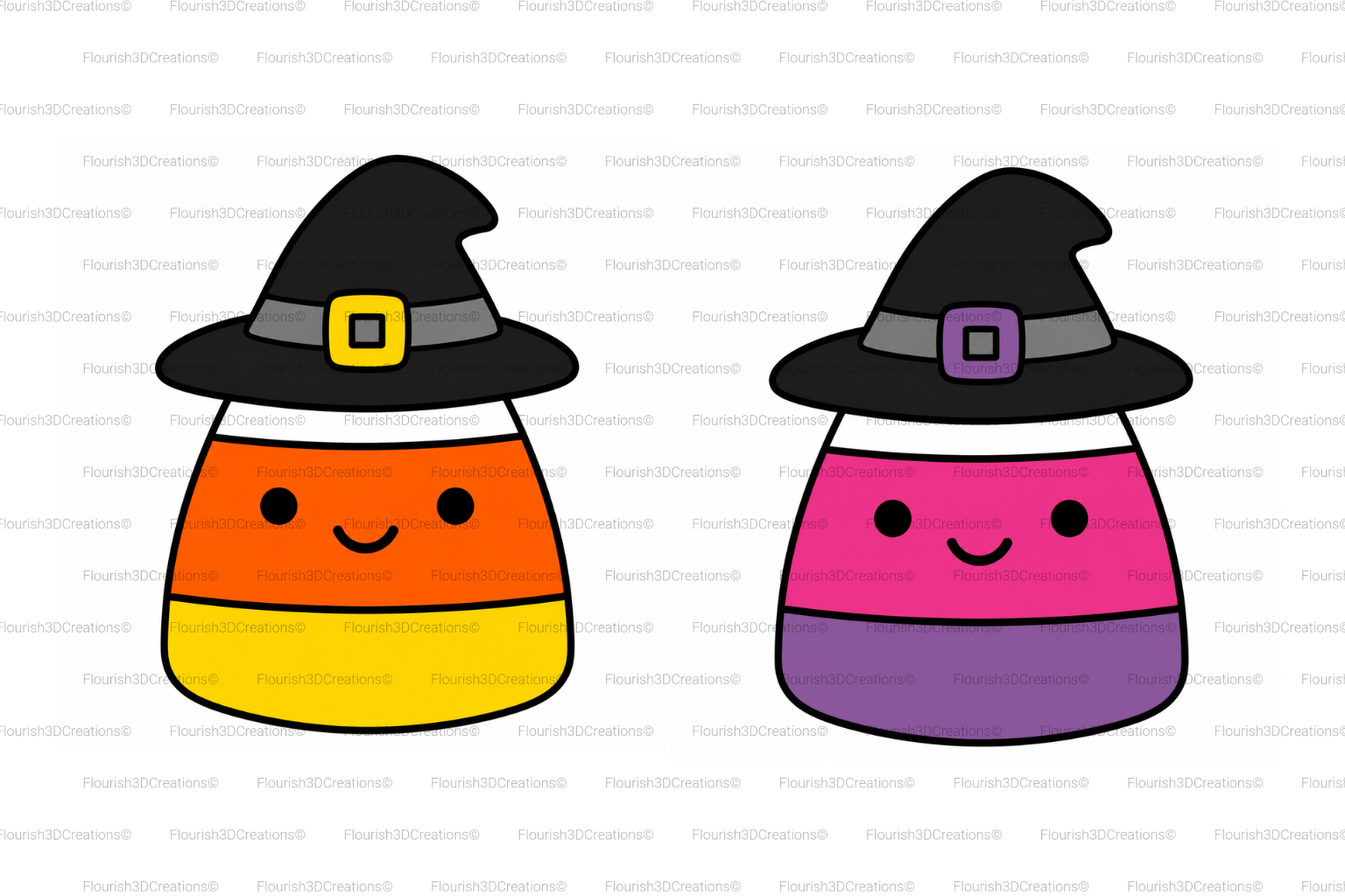 Candy Corn Witch Straw Topper