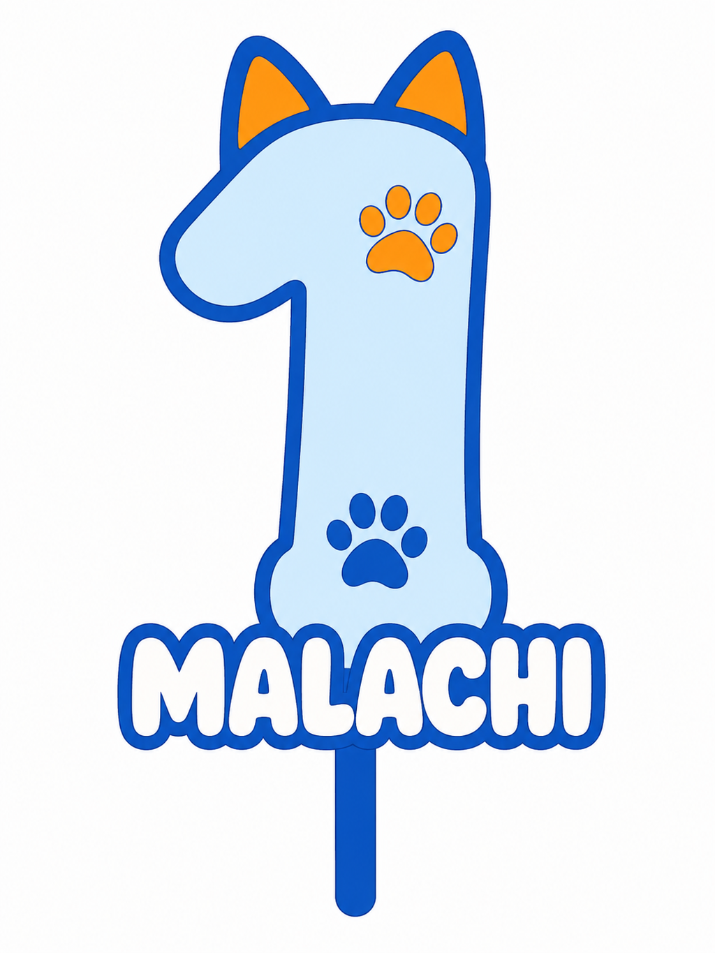 Blue Dog Number Cake Topper