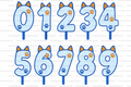 Blue Dog Number Cake Topper