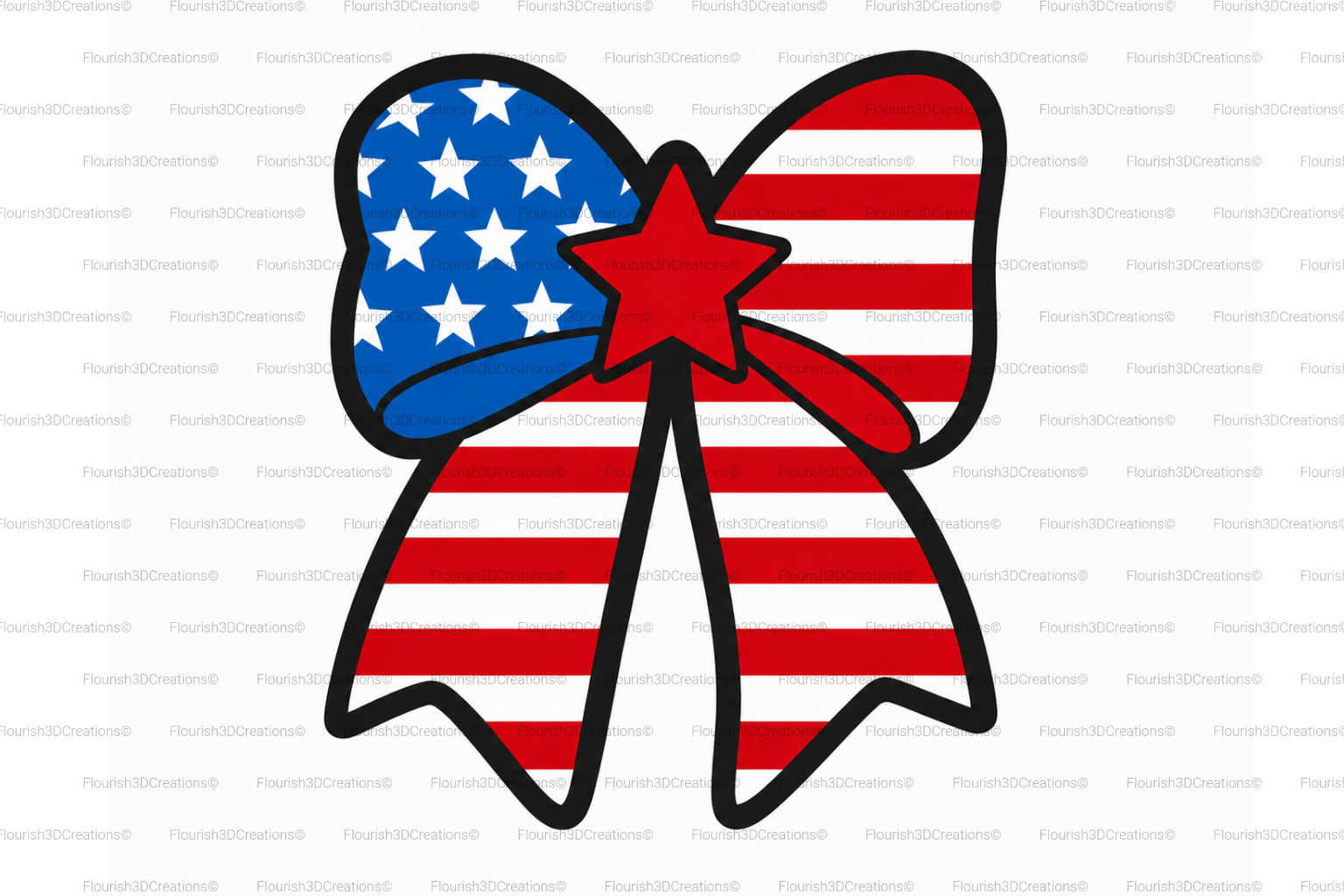 USA Bow Straw Topper