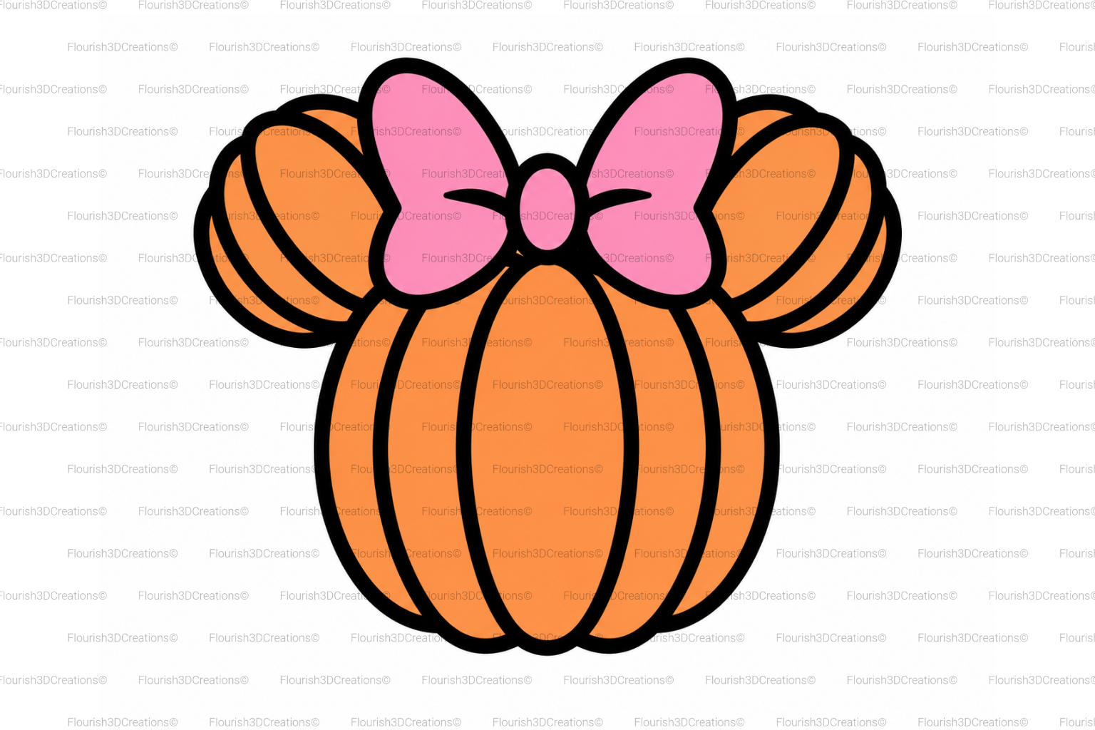 Bow Mouse Pumpkin Badge Reel