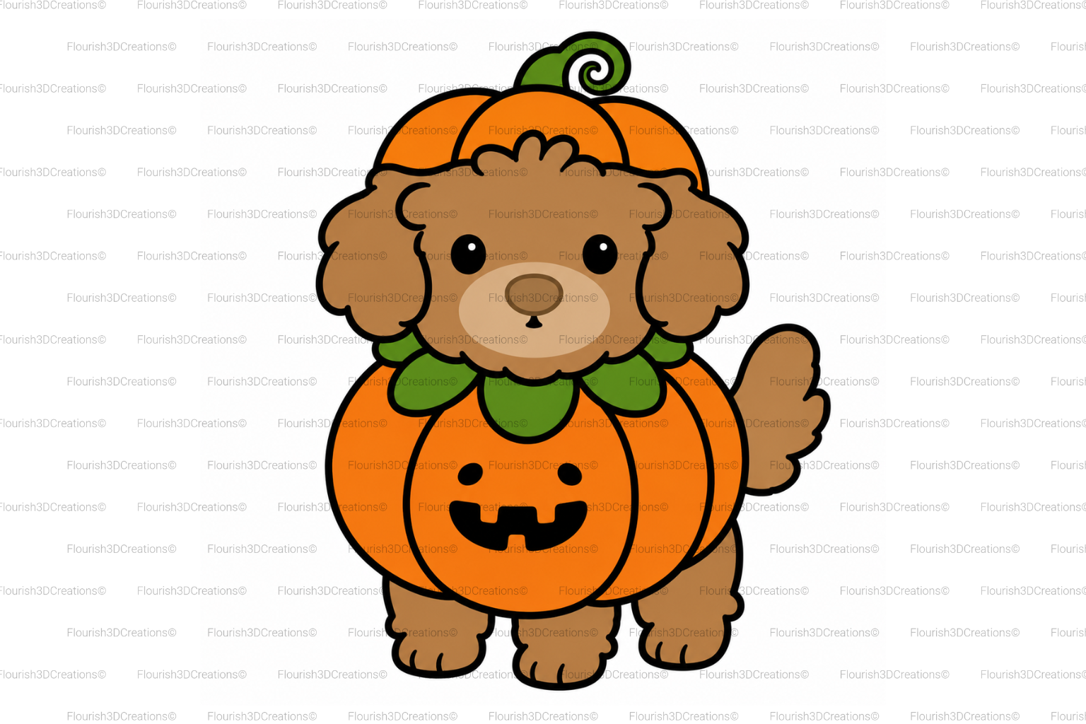 Pumpkin Dog Badge Reel