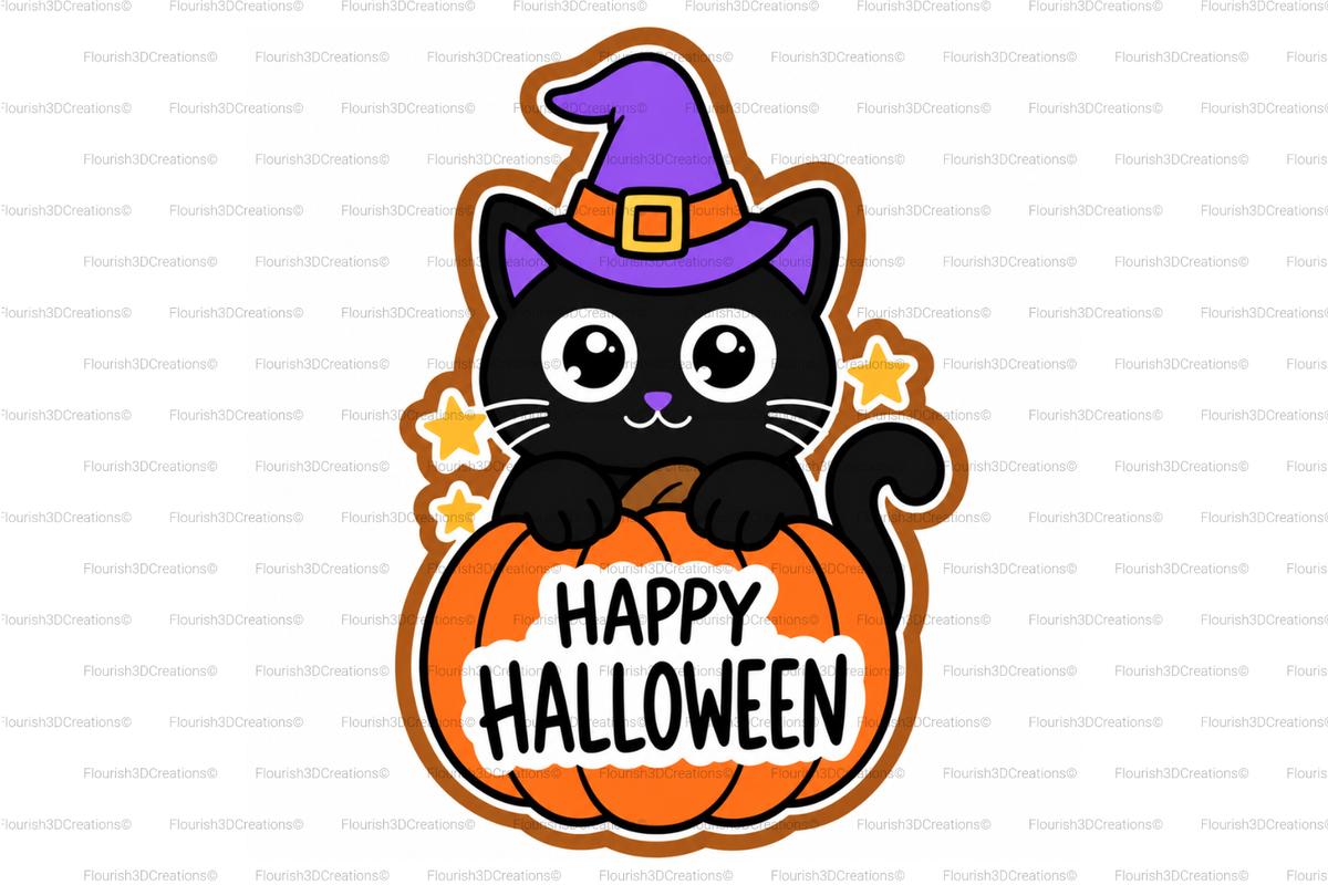 Cat in Pumpkin Badge Reel