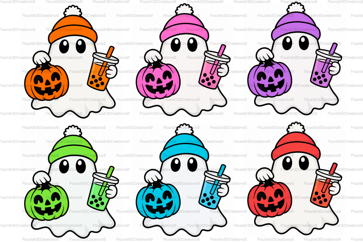 Ghost Boba Straw Topper