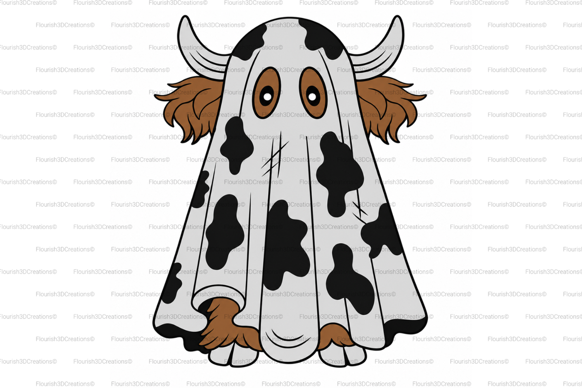 Ghost Cow Straw Topper