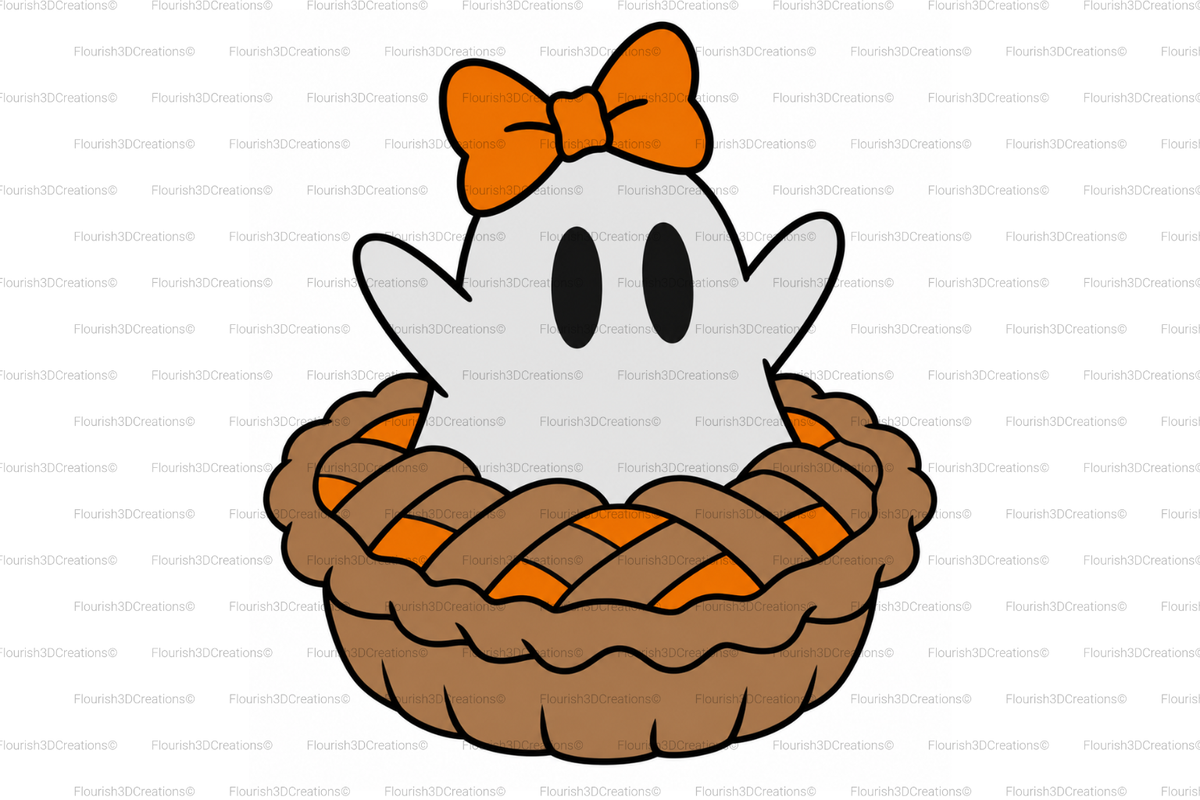 Ghost Pie Straw Topper