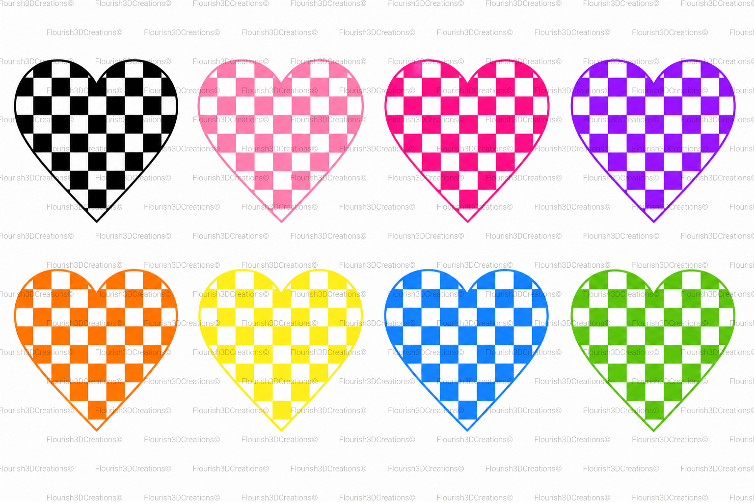 Checkered Heart Keychain