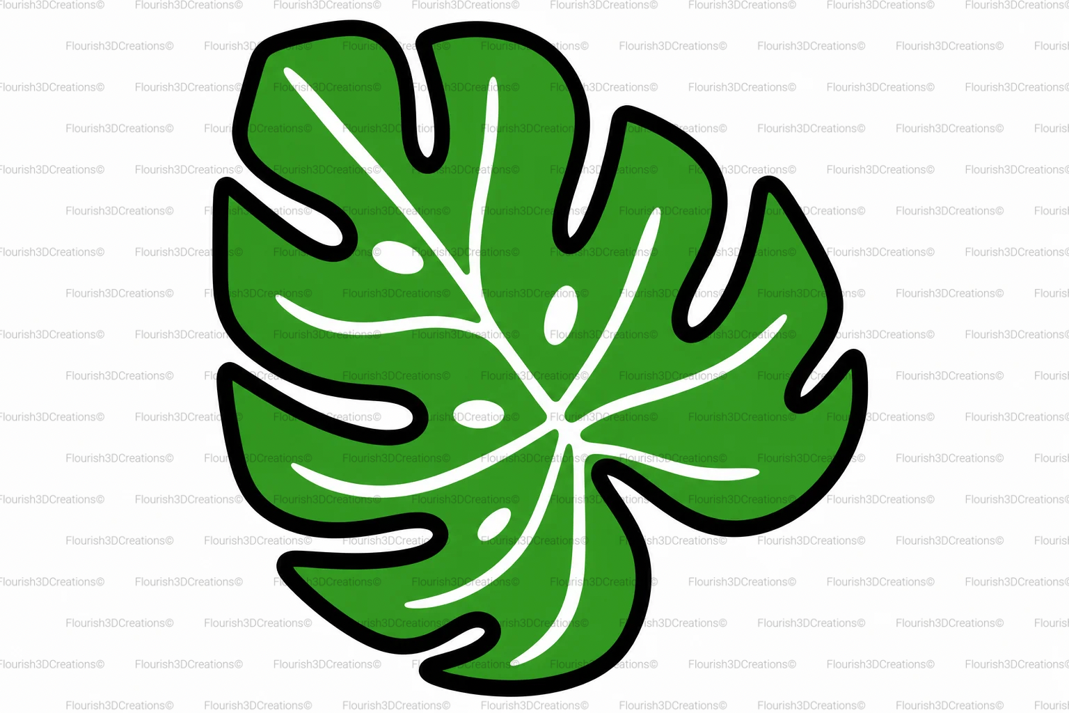 Monstera Straw Topper