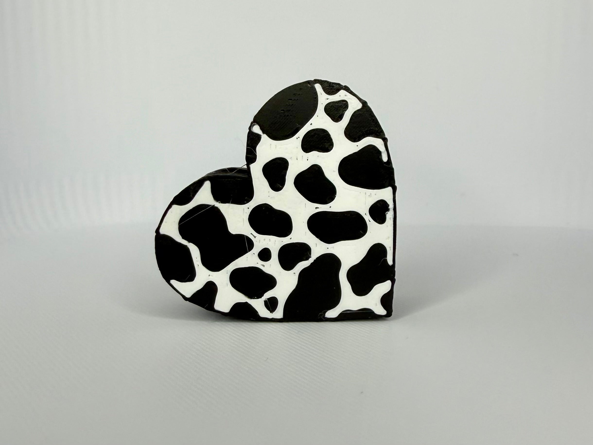 Cow Print Heart Straw Topper