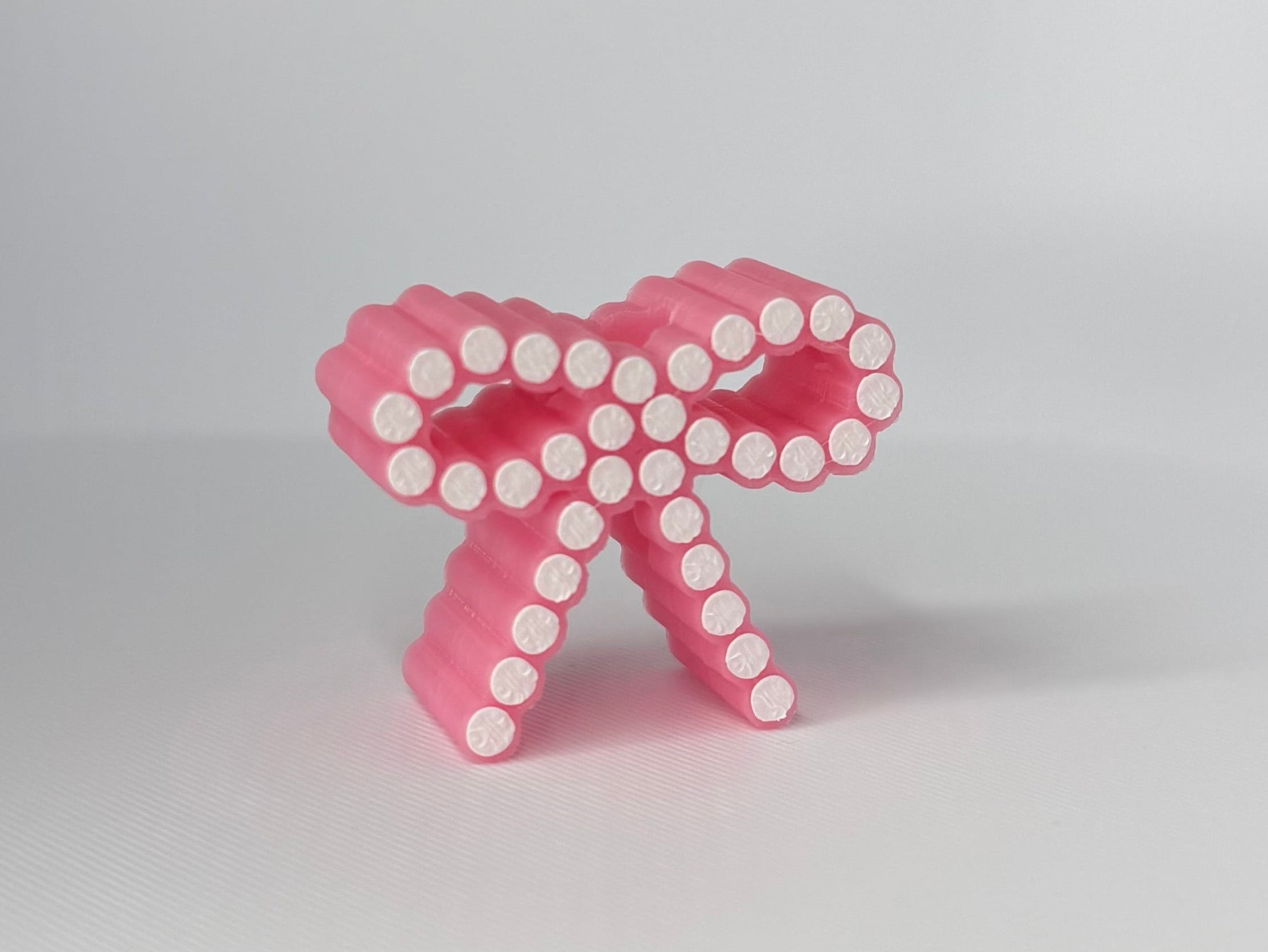 Pink Pearl Bow Straw Topper