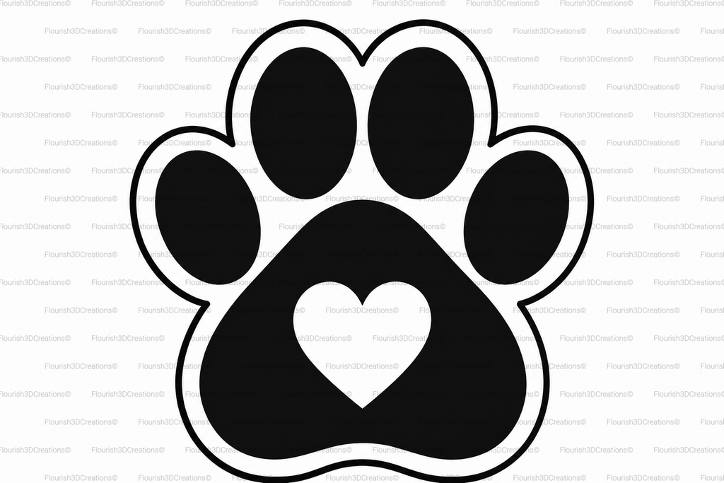 Paw Print Straw Topper