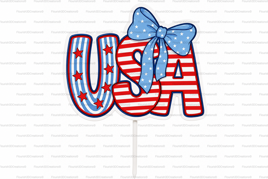 USA Cake Topper