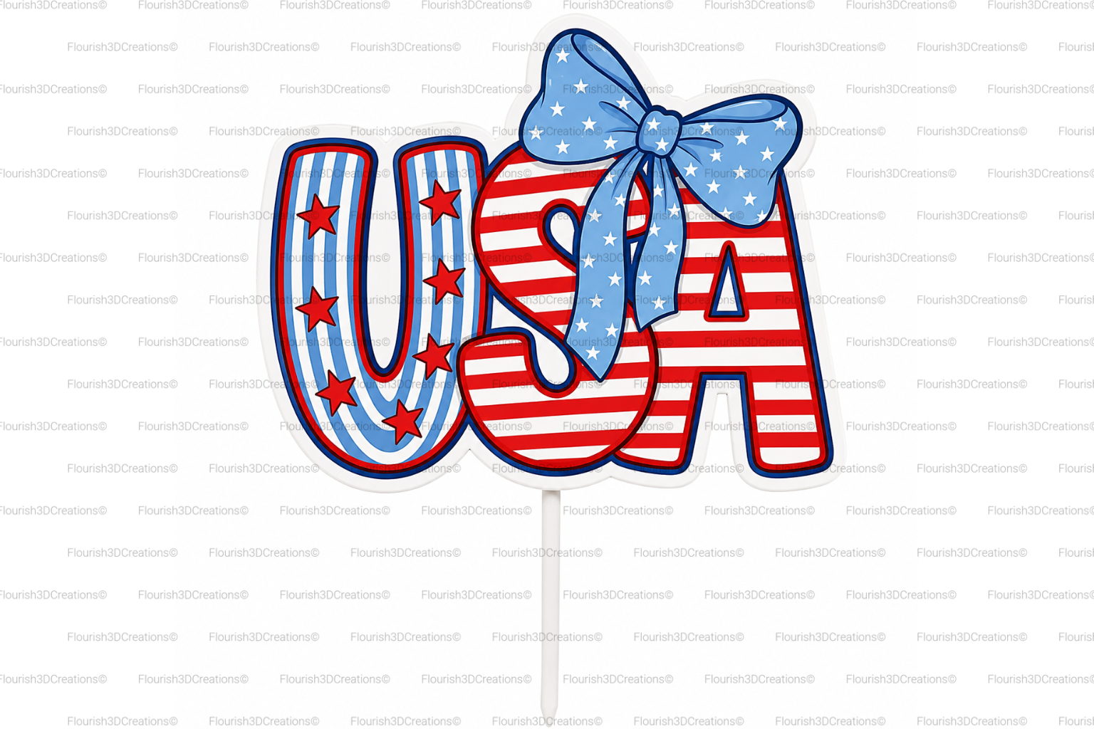 USA Cake Topper
