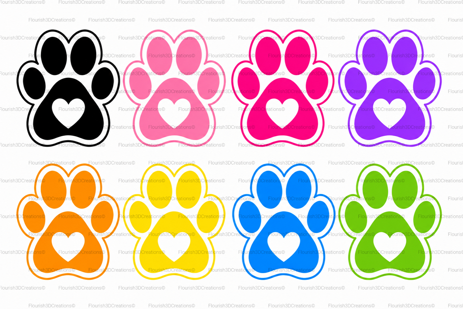Paw Print Straw Topper