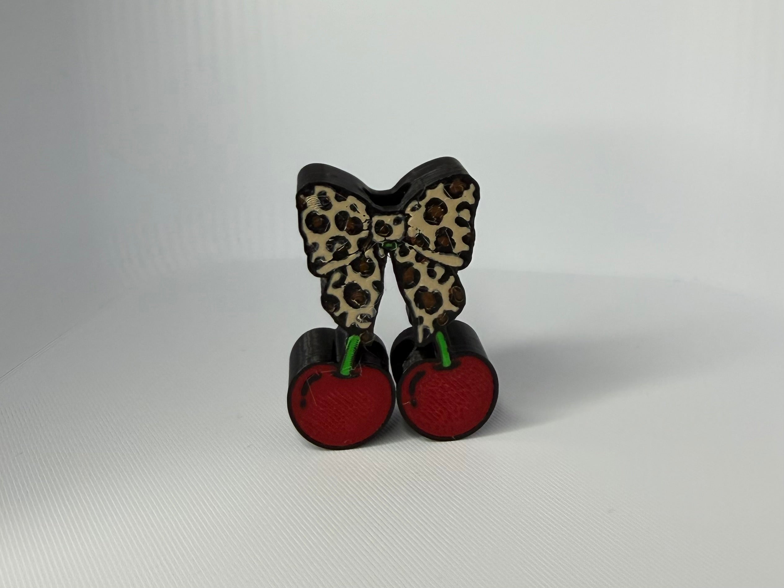 Leopard Cherry Straw Topper