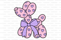 Heart Balloon Dog Straw Topper