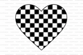 Checkered Heart Keychain