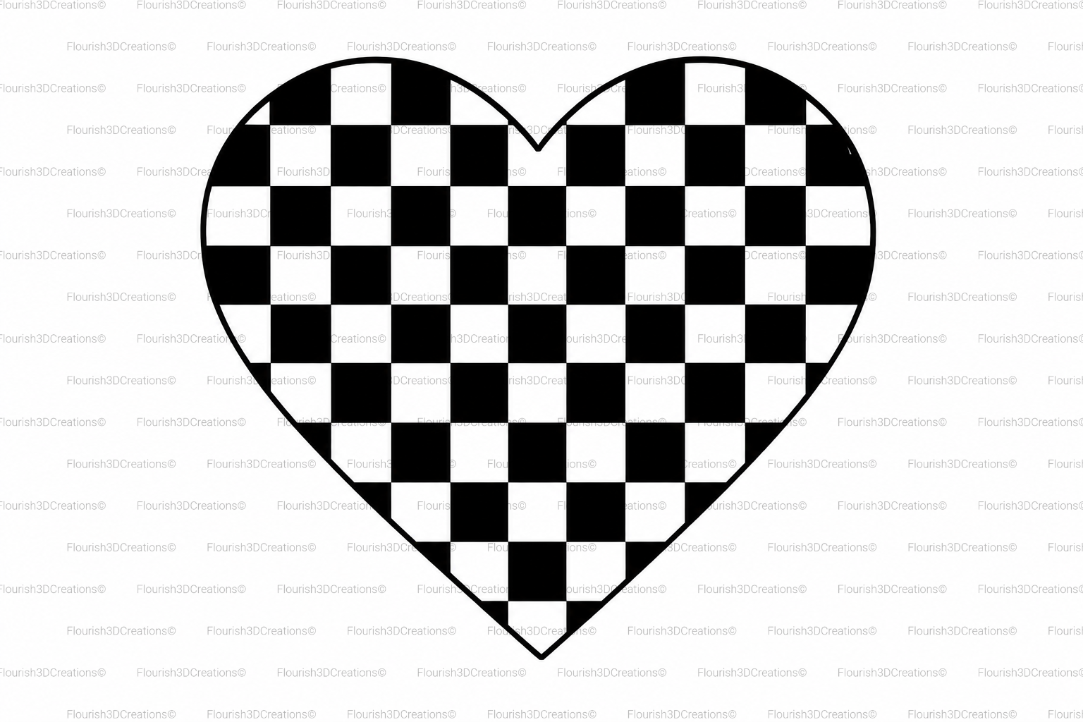 Checkered Heart Keychain