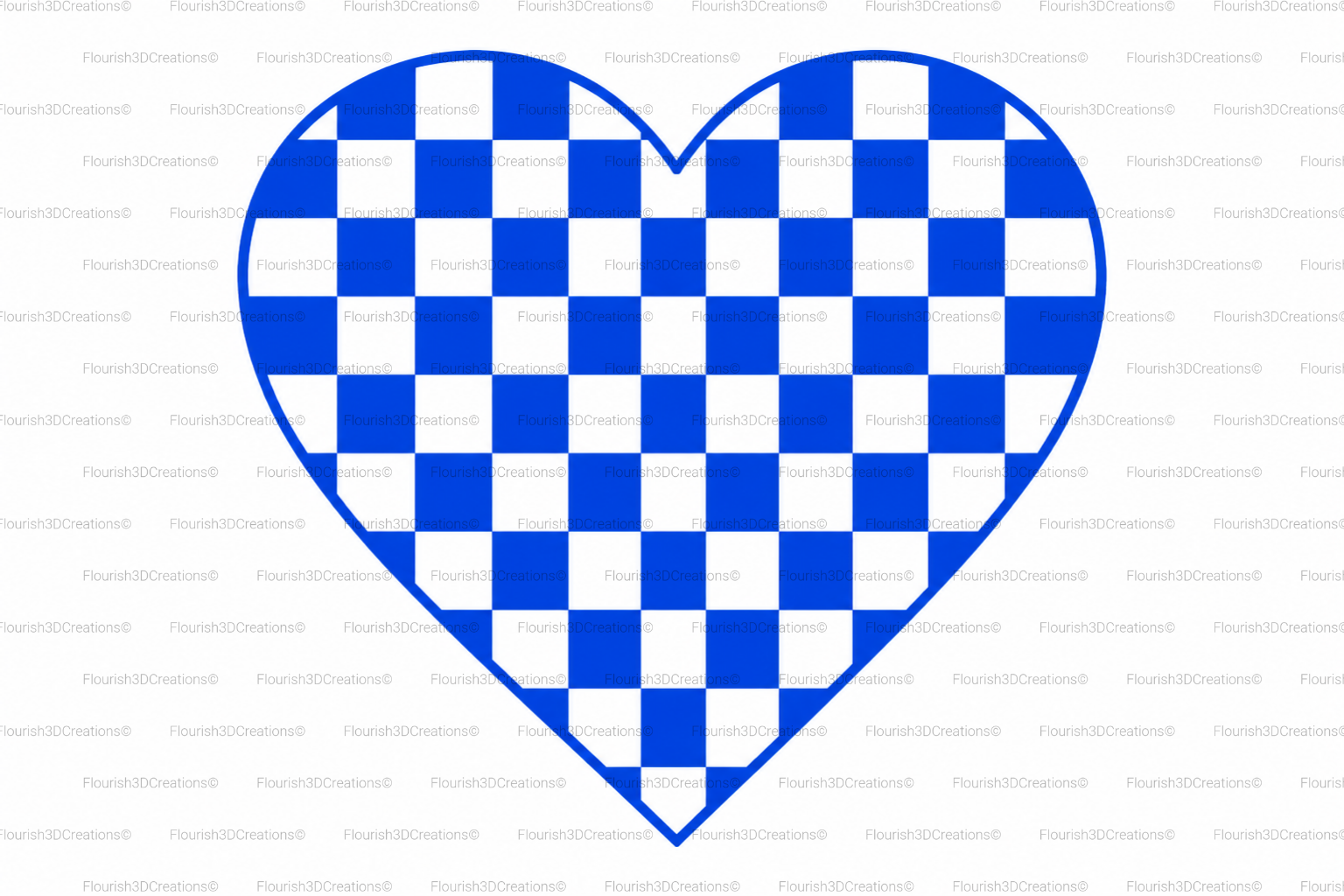 Checkered Heart Keychain