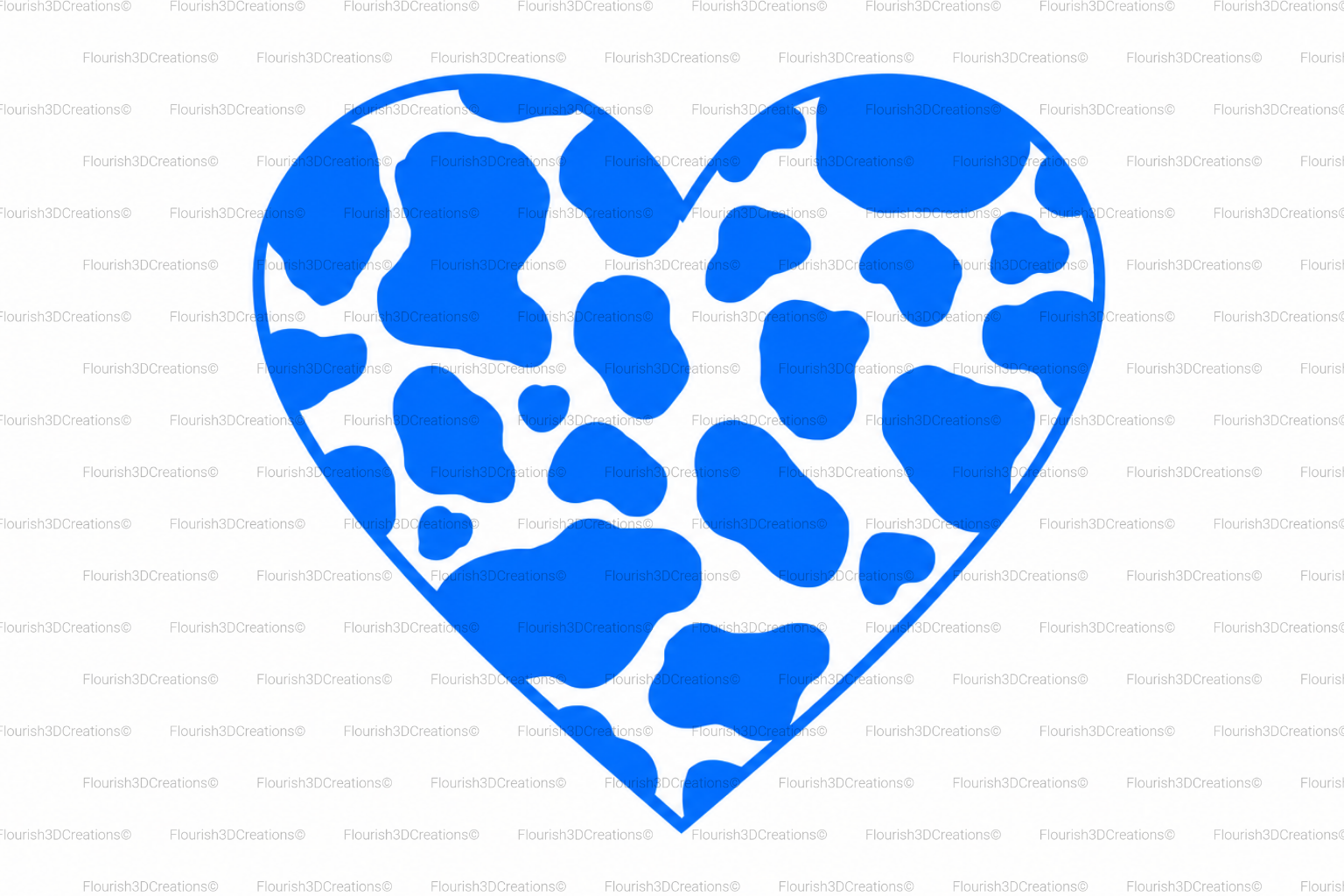 Cow Print Heart Straw Topper