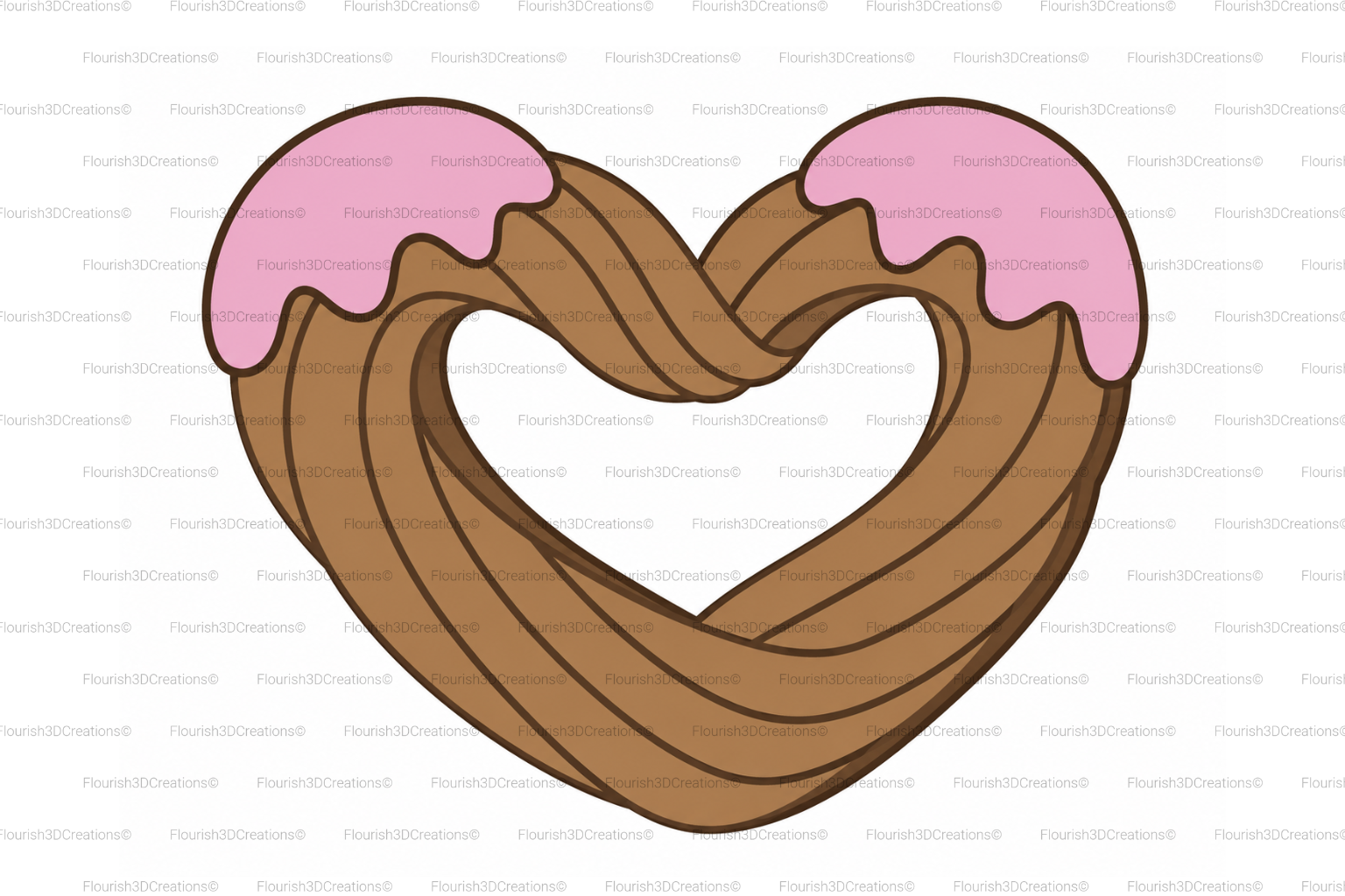 Churro Heart Straw Topper