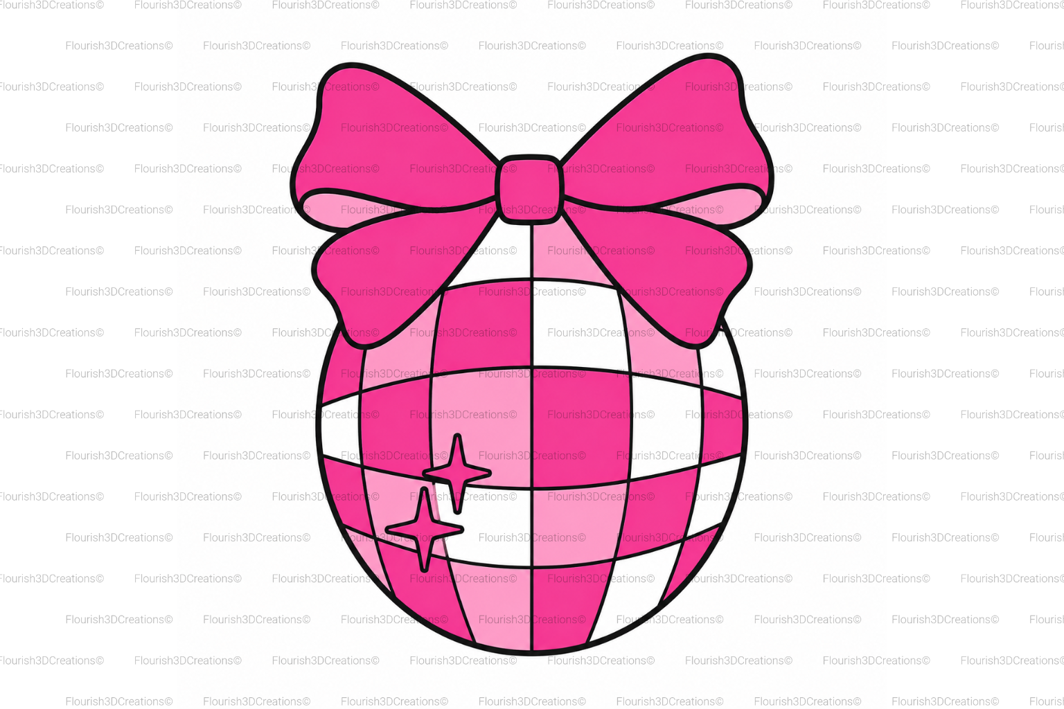 Disco Bow Straw Topper