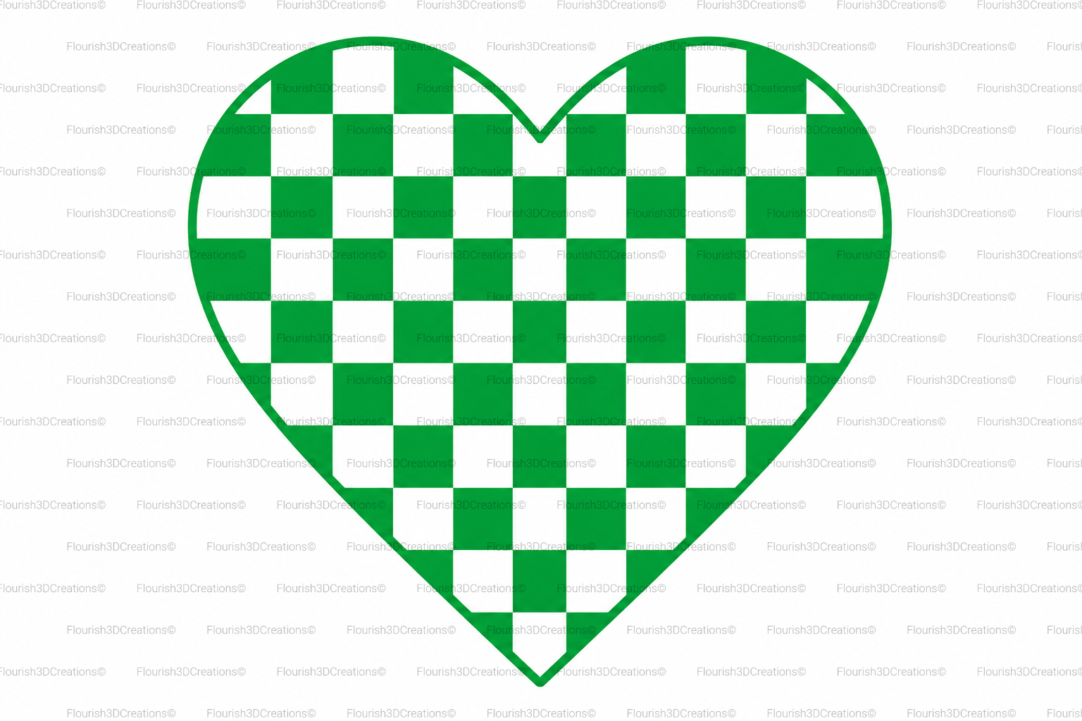 Checkered Heart Keychain