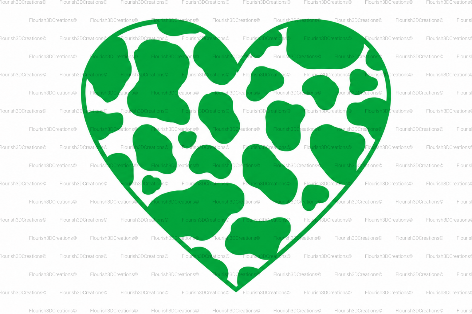 Cow Print Heart Straw Topper