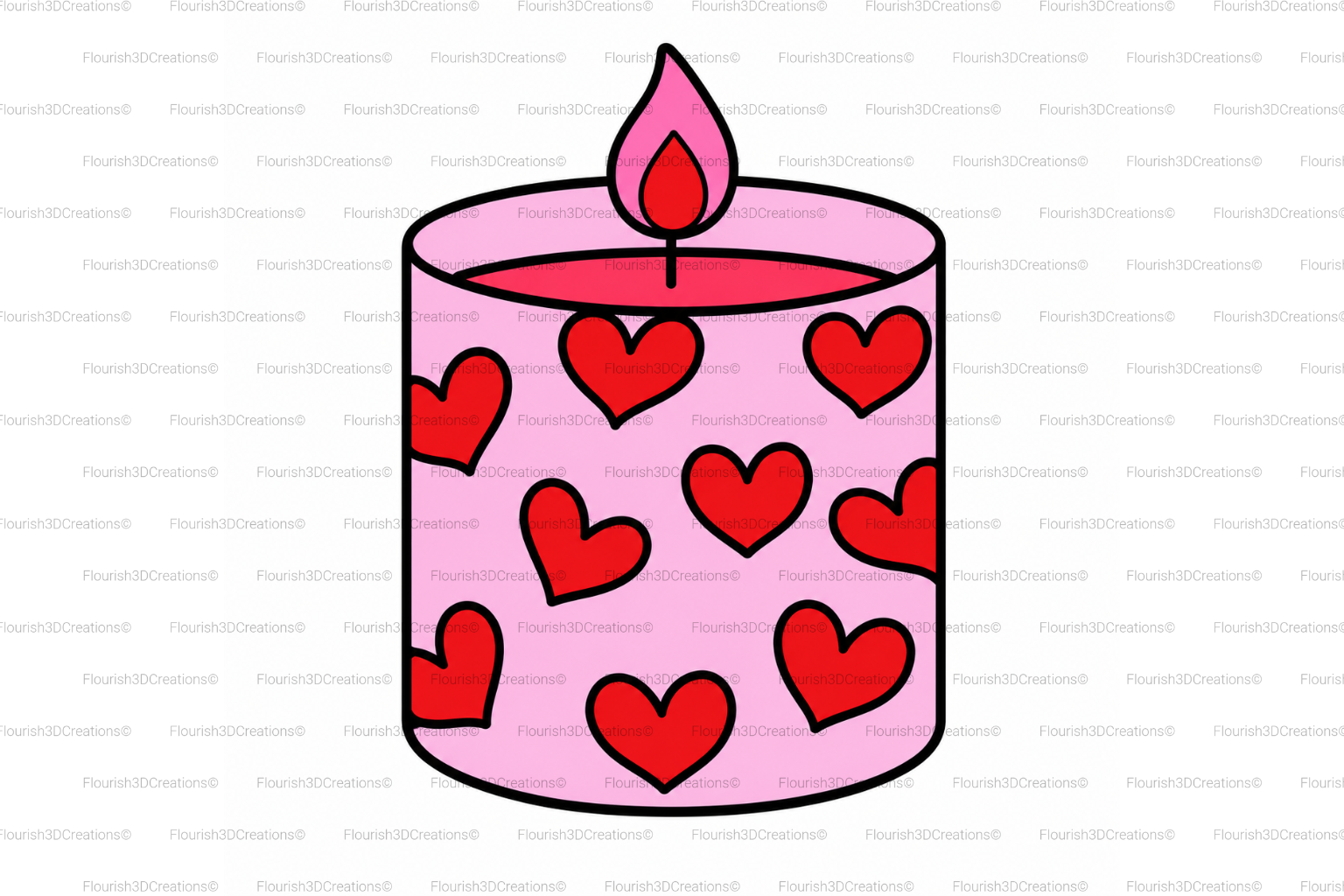 Heart Candle Straw Topper