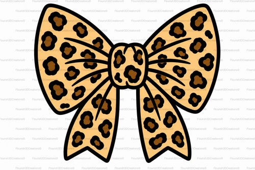 Animal Print Bow Straw Topper