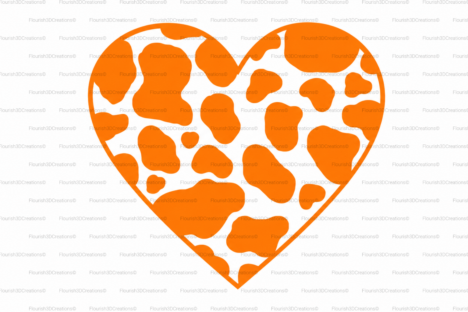 Cow Print Heart Straw Topper