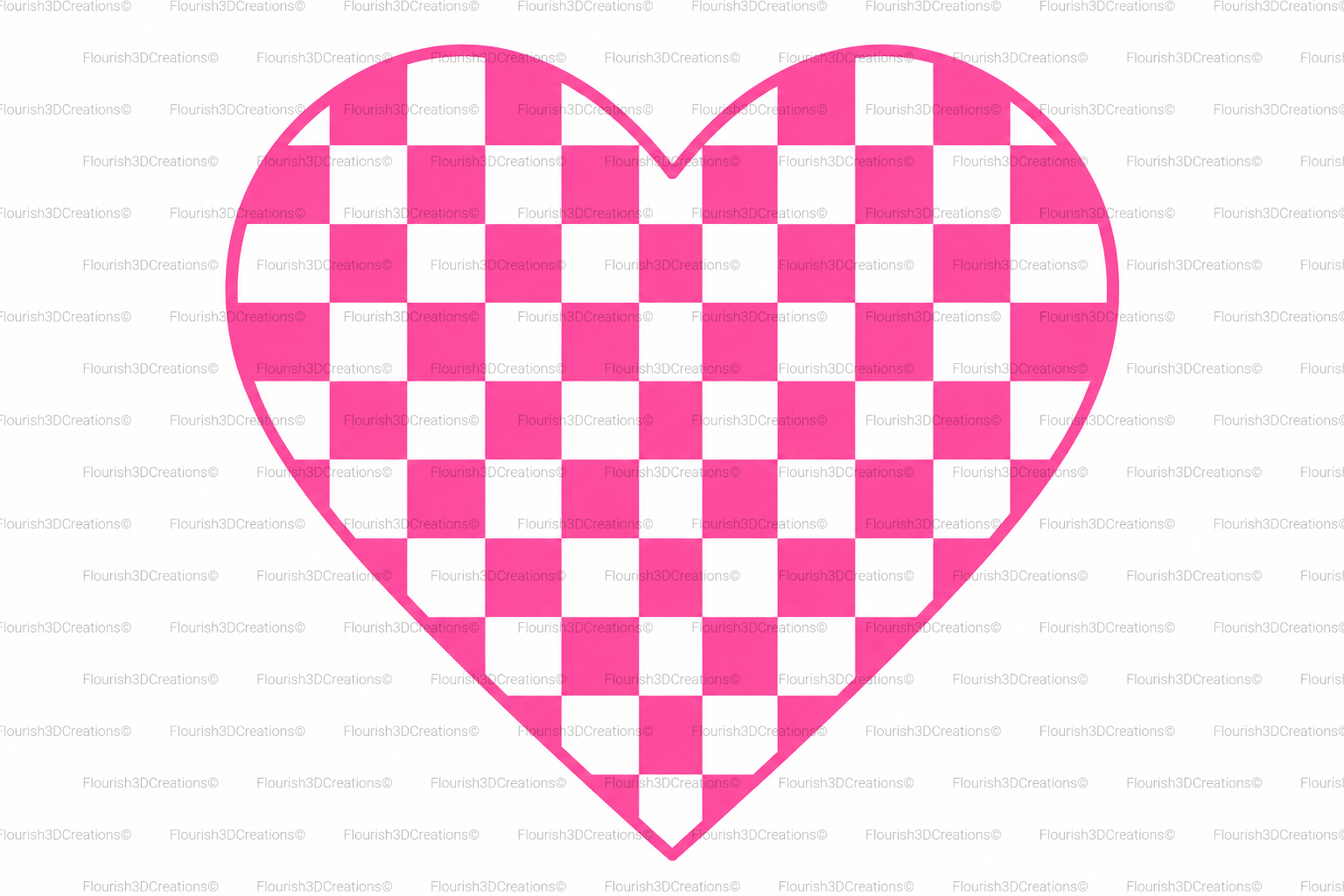 Checkered Heart Keychain