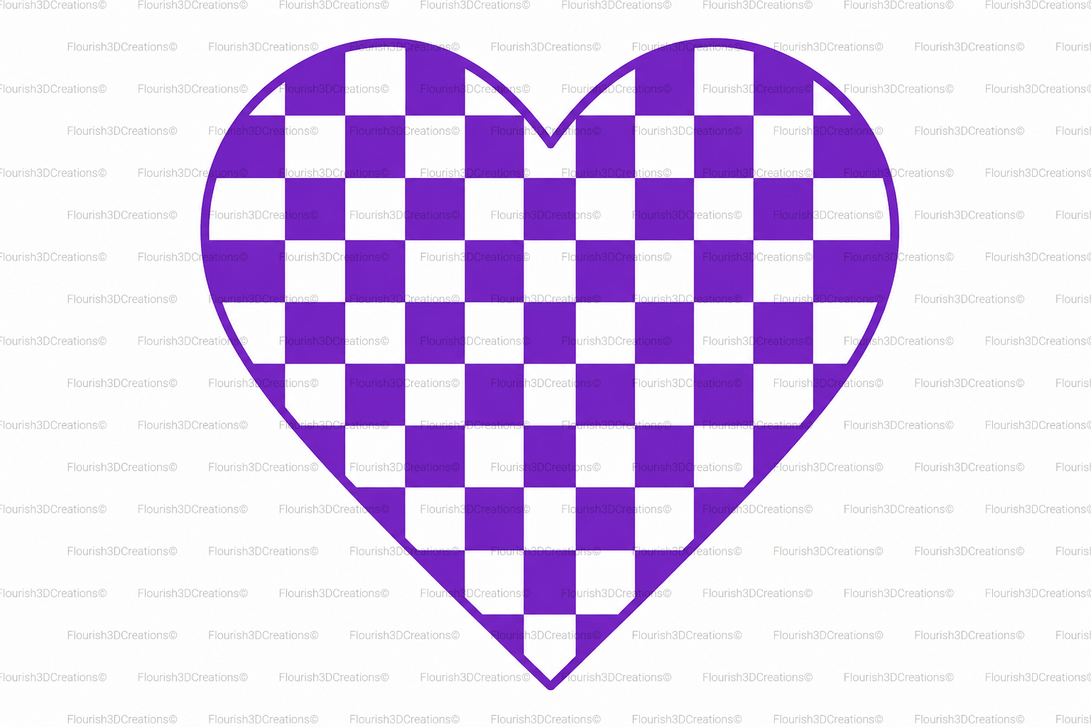 Checkered Heart Keychain