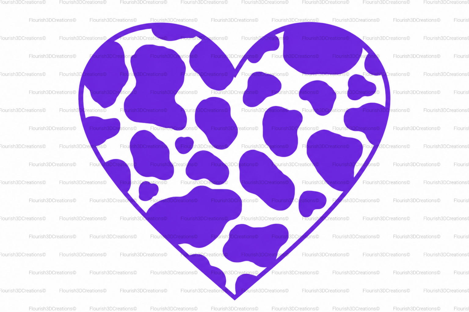 Cow Print Heart Straw Topper