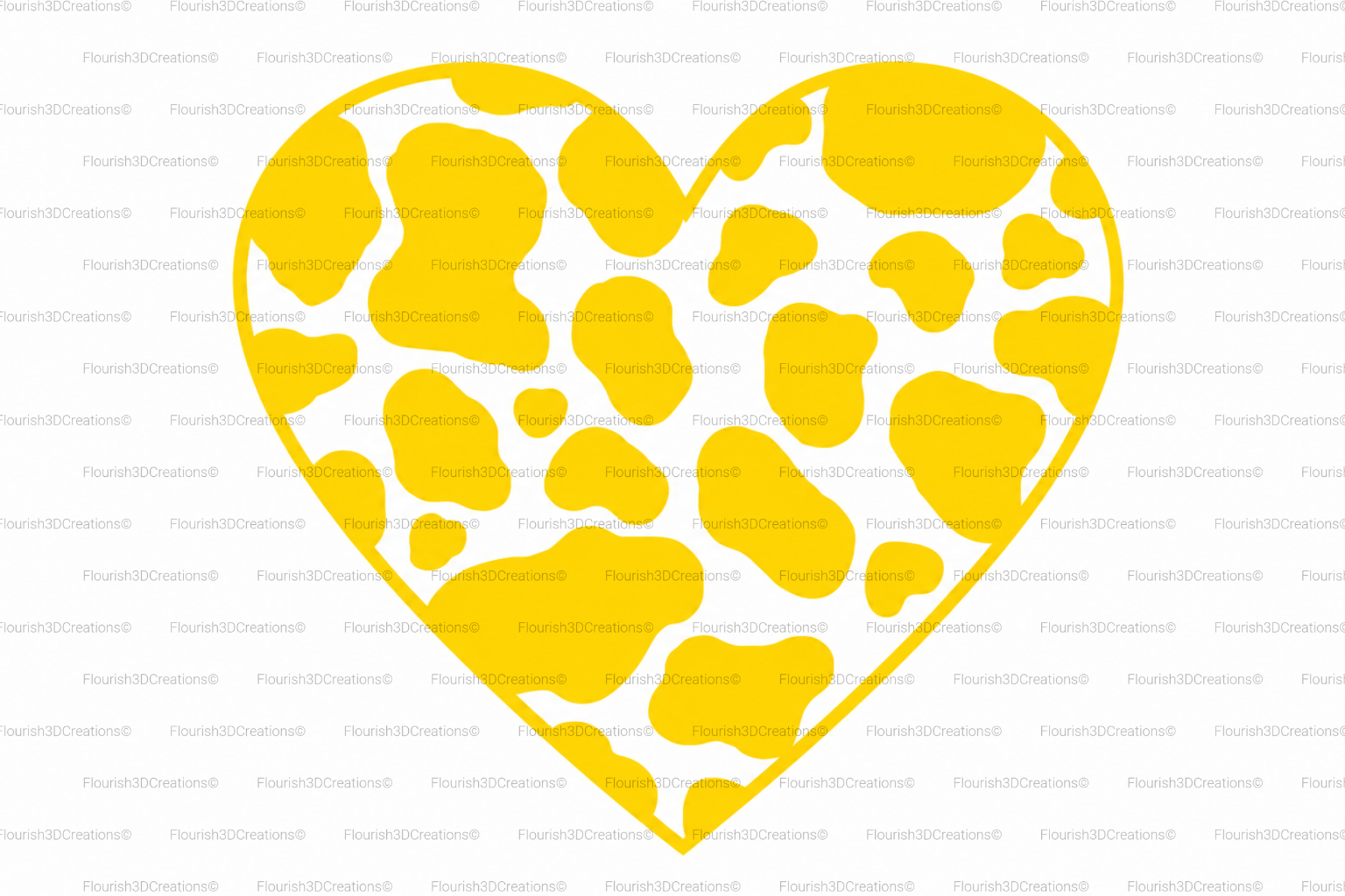 Cow Print Heart Straw Topper